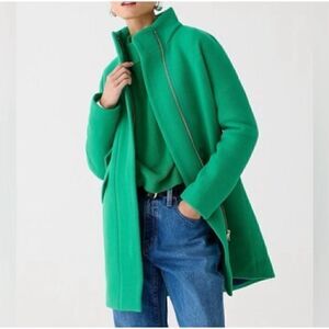 J. Crew Kelly Green Stadium Cloth Wool Coat